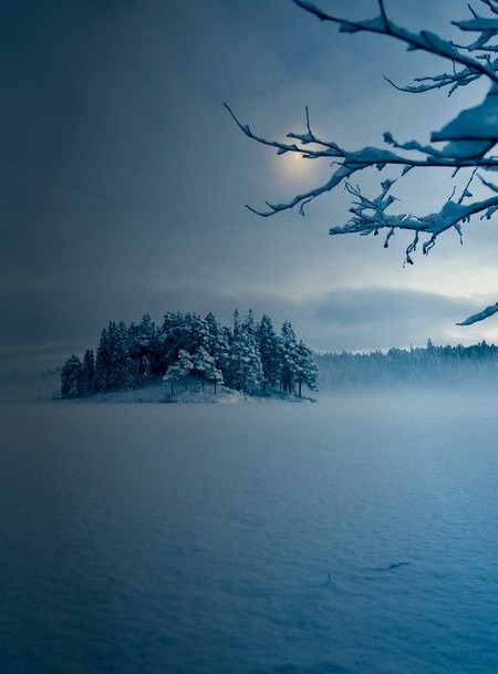 Frozen Lake Island, Skitur, Sweden